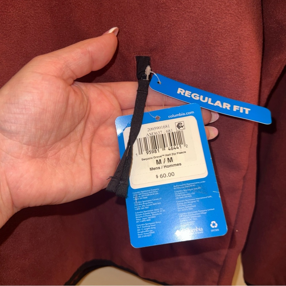 Columbia Burgundy Fleece Jacket with Black Accents | NWT | Size Medium - Picture 3 of 16